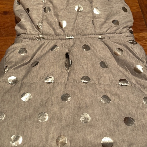 Dog Coat-Grey with silver Polka Dots-Size Small - Picture 3 of 15